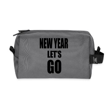 New Year Lets GO - Motivational Slogan - Recycelte Kulturtasche - Anthrazit - Vorne
