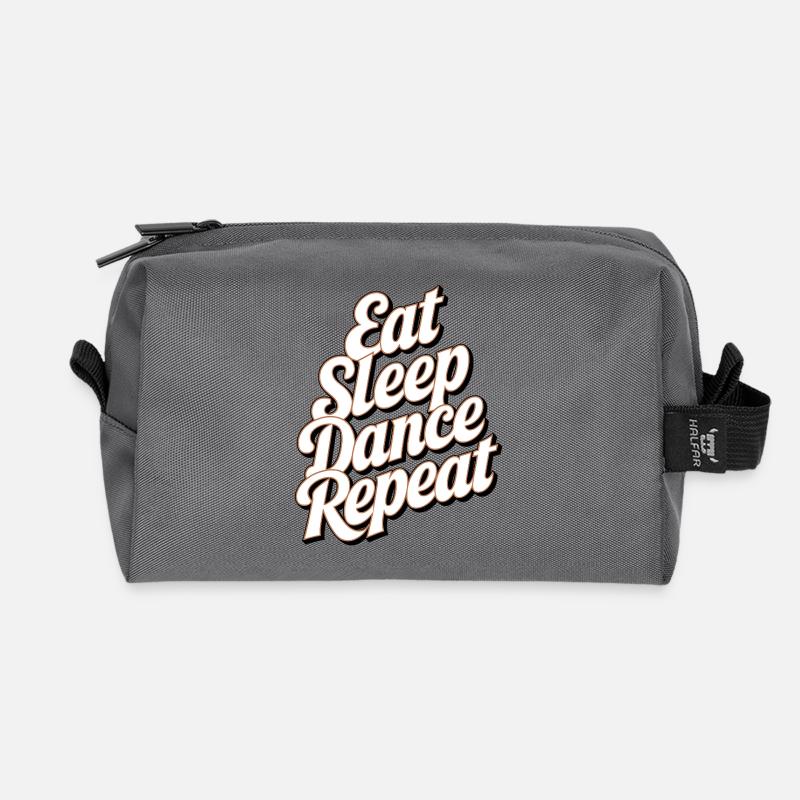 Motivierender SleepDance Text wiederholen - Recycelte Kulturtasche - Anthrazit