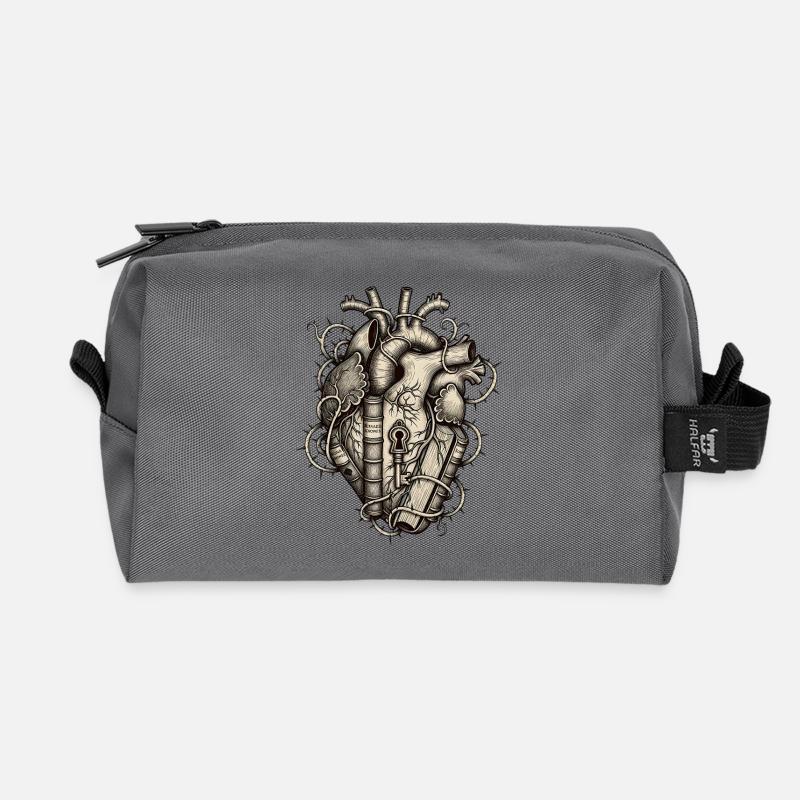 Anatomisches Herz des Bibliophilen - Recycelte Kulturtasche - Anthrazit