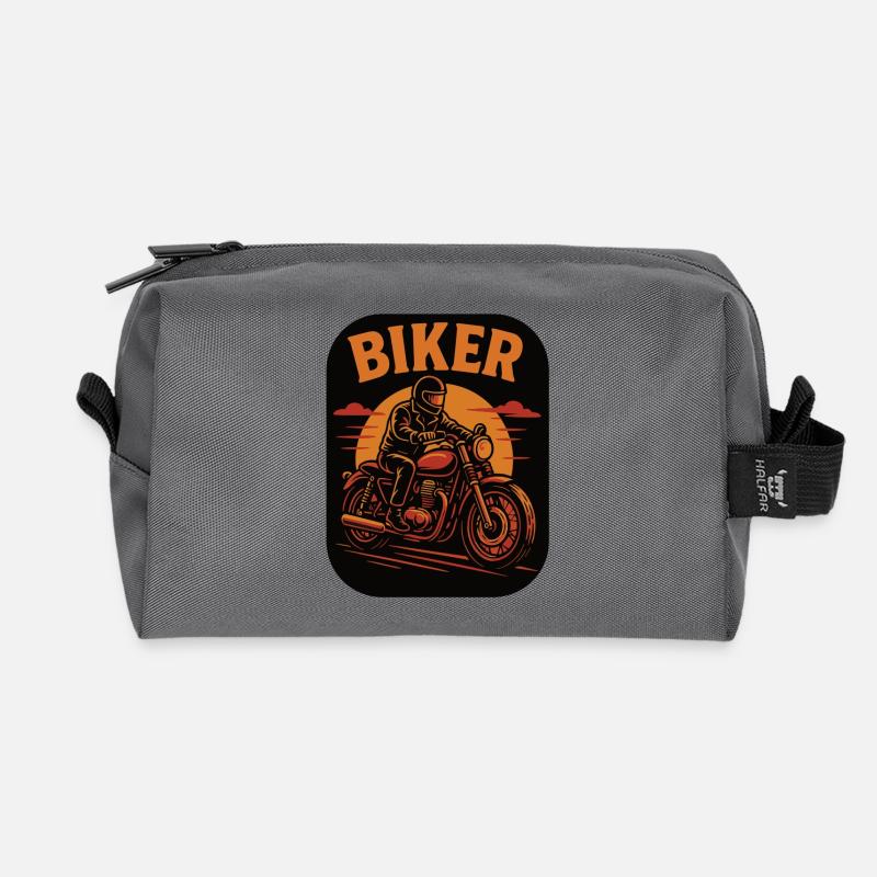 Biker stilvolle Motorradfahrer Illustration - Recycelte Kulturtasche - Anthrazit