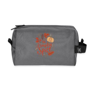 Herbstliches Kürbis-Design mit Blättern Pumpkin  - Recycelte Kulturtasche - Anthrazit - Vorne