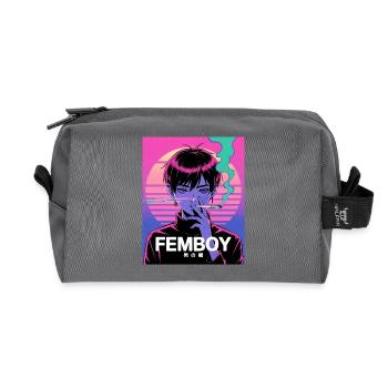 Vaporwave Femboy mit Glitch-Style - Recycelte Kulturtasche - Anthrazit - Vorne