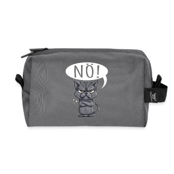 nope easy nope no no cat cat funny saying - Recycled Toiletry Zip Bag - anthracite - Front