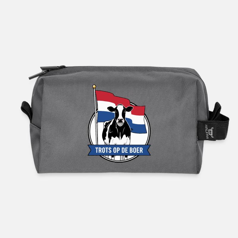 Stolz auf die Bauernkuh - Recycelte Kulturtasche - Anthrazit