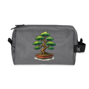 Bonsaï en pot, art zen de l'arbre - Trousse de toilette en tissu recyclé - anthracite - Devant