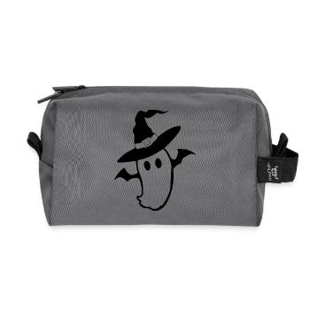 Halloween_T shirt_Gespenst_Kawaii_spooky_cute - Trousse de toilette en tissu recyclé - anthracite - Devant