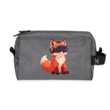 Süßer Fuchs Cartoon Gamer Virtual Reality Zocker - Recycelte Kulturtasche - Anthrazit - Vorne