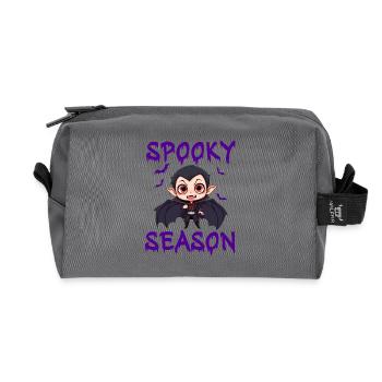 Vampir Halloween Dracula Fledermaus  - Recycelte Kulturtasche - Anthrazit - Vorne