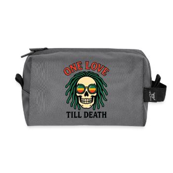 One Love Till Death – Reggae Spirit - Recycled Toiletry Zip Bag - anthracite - Front