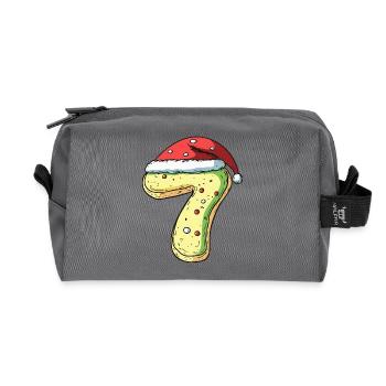 Biscuit de Noël à 7 chiffres - Trousse de toilette en tissu recyclé - anthracite - Devant
