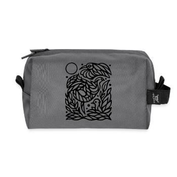 Oiseaux volants minimalistes Liberté Line Art Design - Trousse de toilette en tissu recyclé - anthracite - Devant