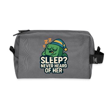 Sleep? Never Heard of Her - Recycelte Kulturtasche - Anthrazit - Vorne