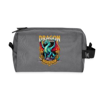 Dragon Fantaisie Magie Mysticisme Mythologie Créature - Trousse de toilette en tissu recyclé - anthracite - Devant