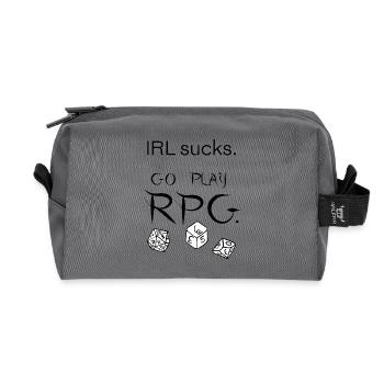 IRL sucks go play RPG (black) - Recycled Toiletry Zip Bag - anthracite - Front