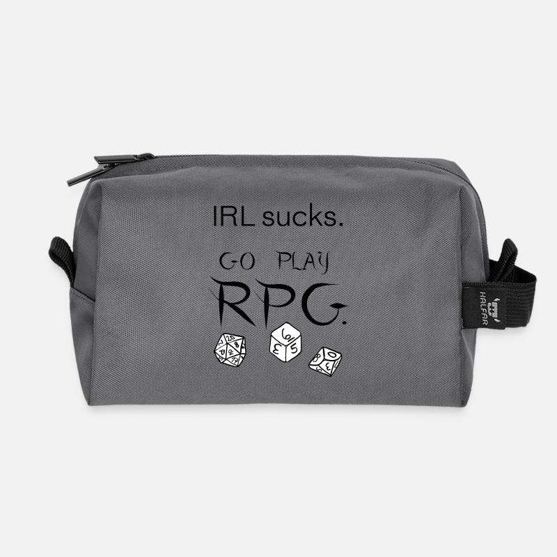 Im echten Leben ist es schrecklich, spiel RPG (schwarz) - Recycelte Kulturtasche - Anthrazit