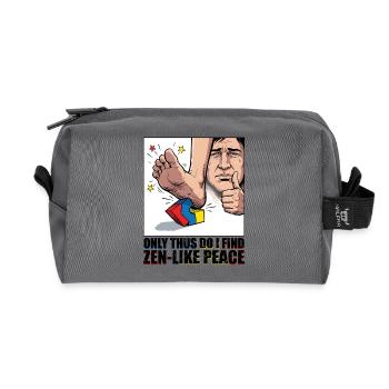 Baustein Schmerz Zen Meme - Recycelte Kulturtasche - Anthrazit - Vorne