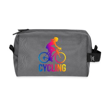 Silhouette de la fille arc-en-ciel Cycliste - Trousse de toilette en tissu recyclé - anthracite - Devant