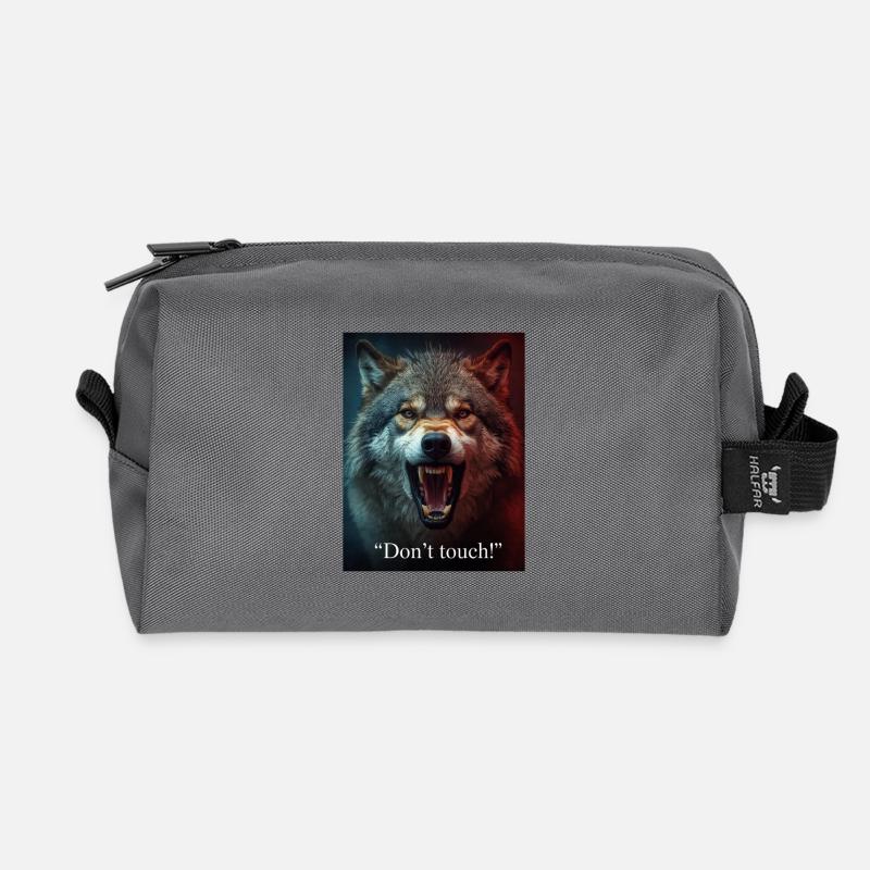 Wolfsangriff Dont Touch - Recycelte Kulturtasche - Anthrazit