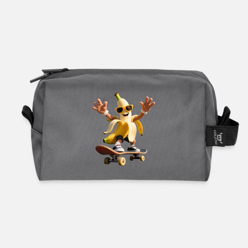 Coole Skateboard-Banane - Recycelte Kulturtasche - Anthrazit