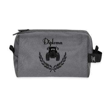 Diploma Tractor - Recycled Toiletry Zip Bag - anthracite - Front