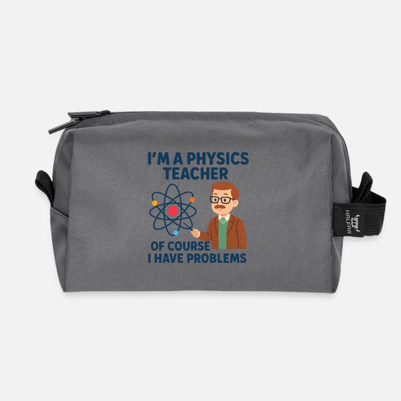 Physik Witz  - Recycelte Kulturtasche - Anthrazit