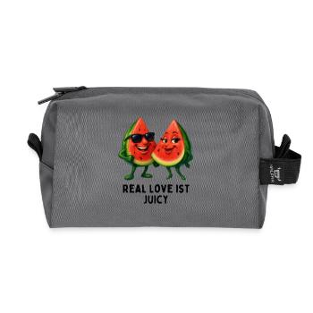 Duo de melons Juicy Love - Trousse de toilette en tissu recyclé - anthracite - Devant