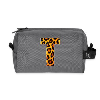 Leopard Gradient Firefur - Recycled Toiletry Zip Bag - anthracite - Front