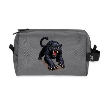Schwarzer Panther Angriff - Recycelte Kulturtasche - Anthrazit - Vorne