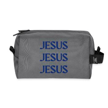 POUVOIR DE JÉSUS GUÉRIR LA VIE - Trousse de toilette en tissu recyclé - anthracite - Devant