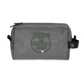 Mom in Survival Mode | Coffee & Laundry - Recycled Toiletry Zip Bag - anthracite - Front