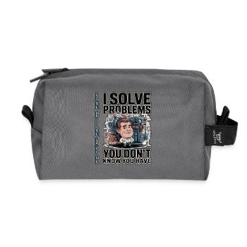 Engineer - For light background - Recycled Toiletry Zip Bag - anthracite - Front