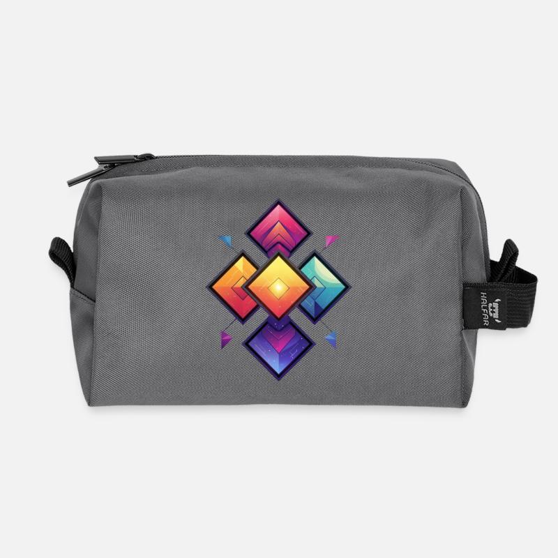 Rainbow Diamond Kaleido - Recycled Toiletry Zip Bag - anthracite