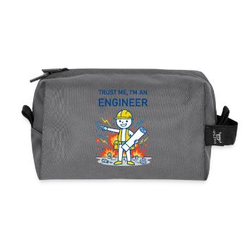 Trust Me, I'm an Engineer - for light background - Recycled Toiletry Zip Bag - anthracite - Front