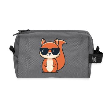 Écureuil chic lunettes noires - Trousse de toilette en tissu recyclé - anthracite - Devant