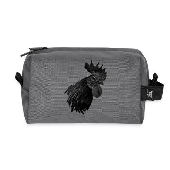 Ayam Cemani - Fans de poulet - Coq - Coq - Trousse de toilette en tissu recyclé - anthracite - Devant