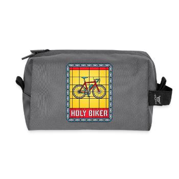 Bicycle Stained Glass - Recycled Toiletry Zip Bag - anthracite - Front