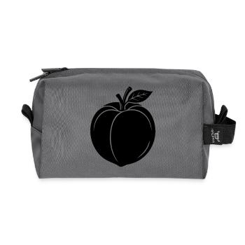 Peach Fruit Silhouette - Recycled Toiletry Zip Bag - anthracite - Front