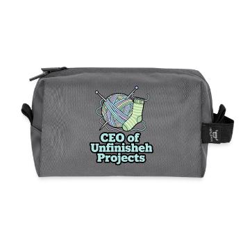 PDG de Unfinished Projects Yarn Art - Trousse de toilette en tissu recyclé - anthracite - Devant