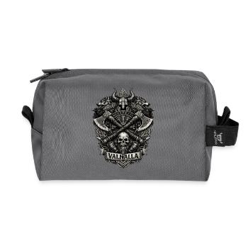 Valhalla Skull Viking Crest - Recycled Toiletry Zip Bag - anthracite - Front