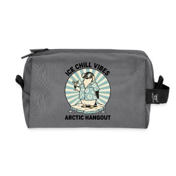 Pingouin Cocktail Rétro "IceChill Vibes" - Trousse de toilette en tissu recyclé - anthracite - Devant