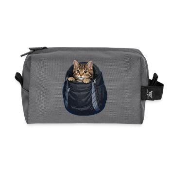 Katze im Sack - Recycelte Kulturtasche - Anthrazit - Vorne