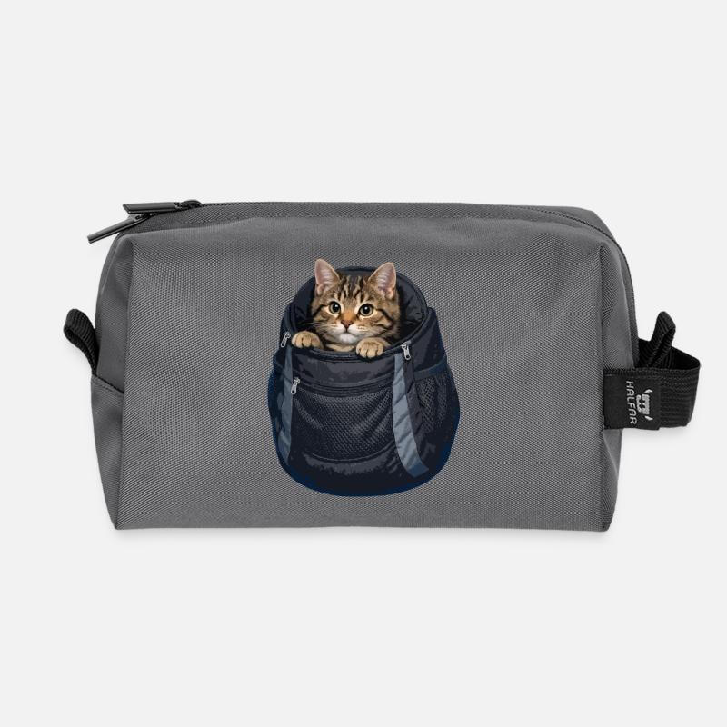 Katze im Sack - Recycelte Kulturtasche - Anthrazit