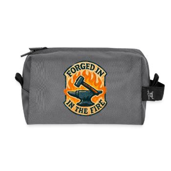 Forgé dans le Feu Résilience et Force Brute - Trousse de toilette en tissu recyclé - anthracite - Devant