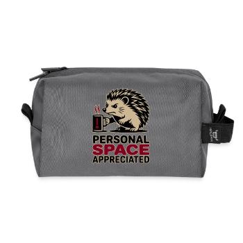 Grumpy Hedgehog Persönlicher Raum Introvertierter Kaffee - Recycelte Kulturtasche - Anthrazit - Vorne