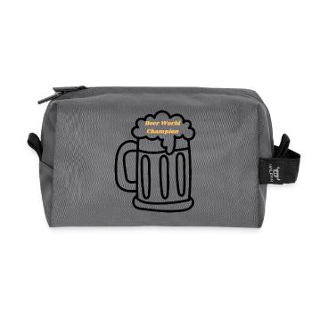 BEER WORLD CHAMPION – Beer Mug Design for Fans - Recycled Toiletry Zip Bag - anthracite - Front