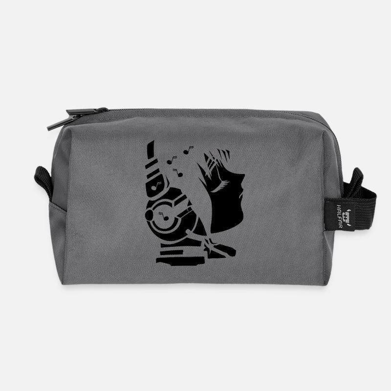 future_sound3 - Recycled Toiletry Zip Bag - anthracite