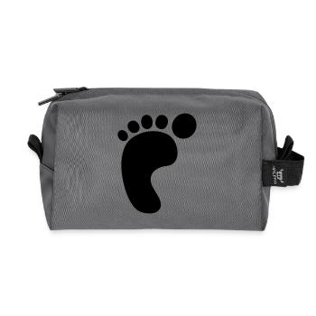 Impression de pied gauche - Trousse de toilette en tissu recyclé - anthracite - Devant