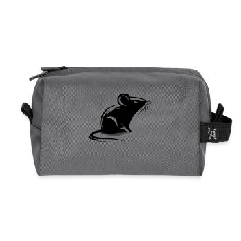Mouse Drawing Tattoo Style - Recycled Toiletry Zip Bag - anthracite - Front