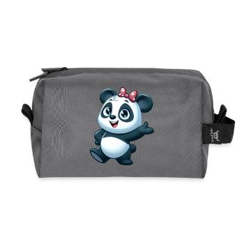 panda 5 - Trousse de toilette en tissu recyclé - anthracite - Devant