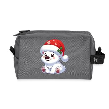 polar bear 13 - Trousse de toilette en tissu recyclé - anthracite - Devant